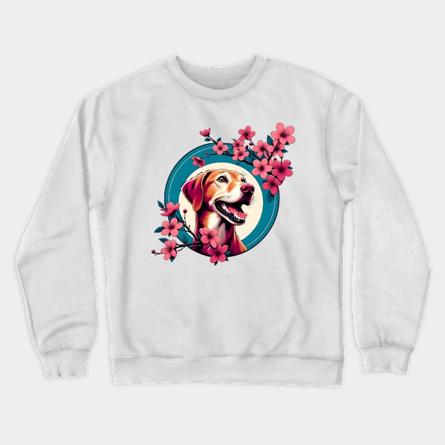 Joyful Harrier Embraced by Spring's Cherry Blossoms Crewneck Sweatshirt by ArtRUs